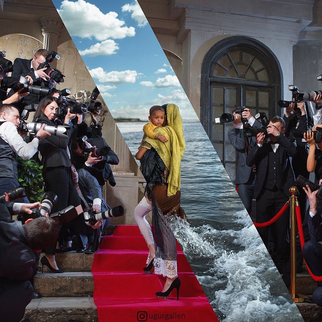 Dos fotografías. Una imagen. Dos mundos en colisión. Una historia.