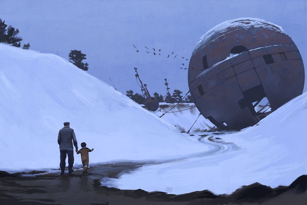 Explorando la distopía ciberpunk en la obra de Simon Stålenhag