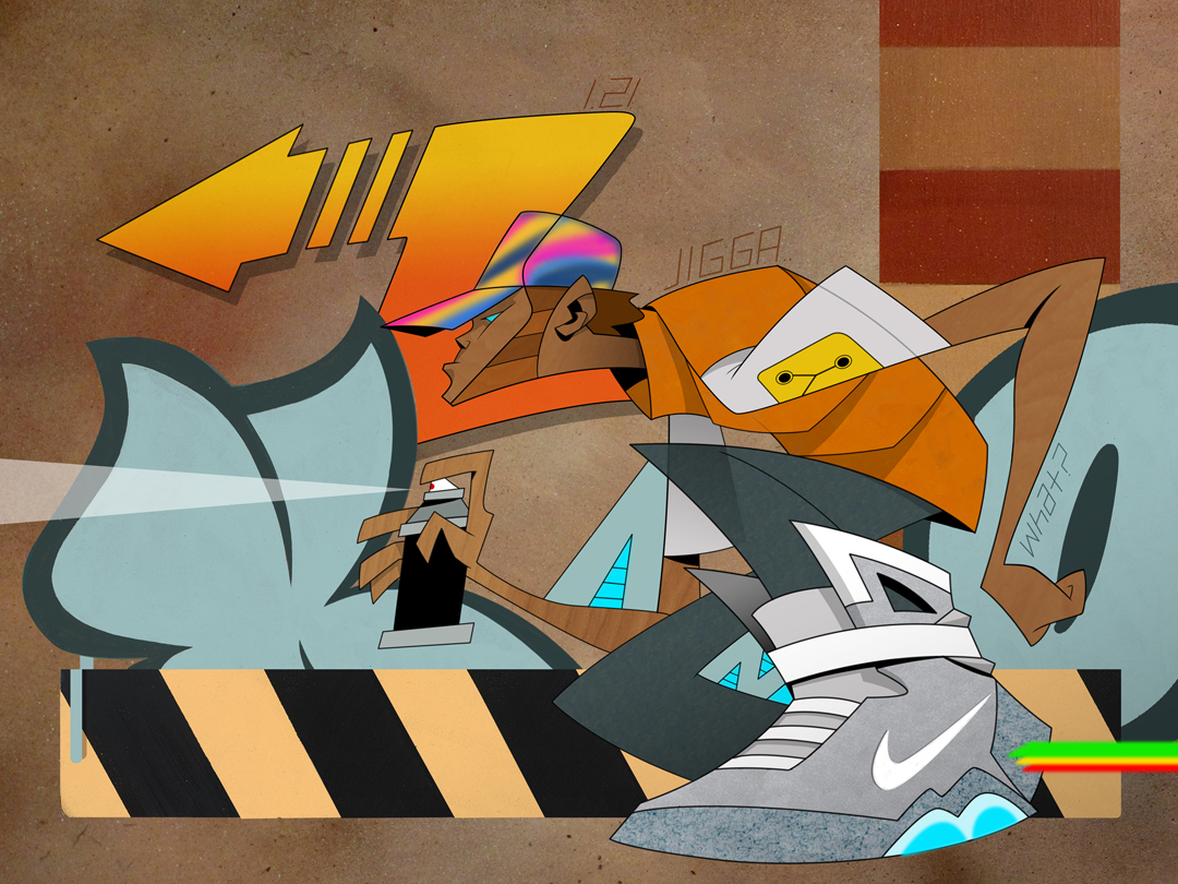 Cuando el graffiti y la animación se encuentran en el arte urbano…