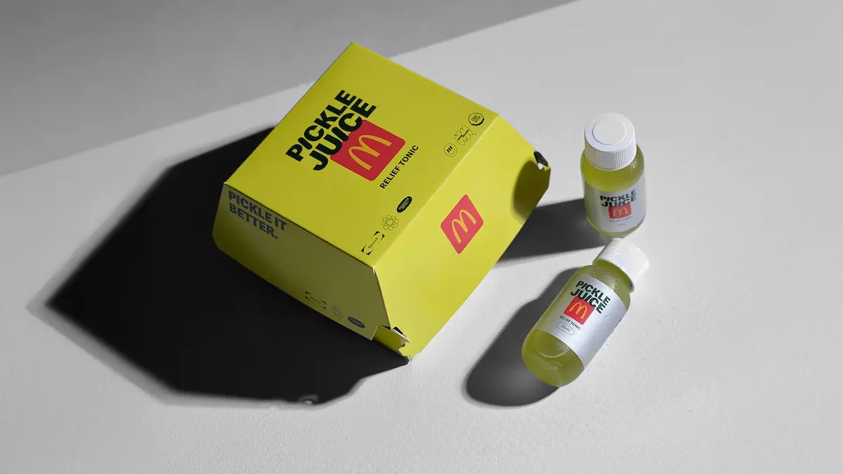 McDonald’s embotella su jugo de pepinillos, lo convierte en bebida de recuperación deportiva, y yo sigo sin entender nada…